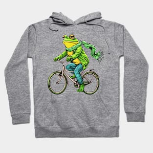 Funny Frog On A Bike Hoodie